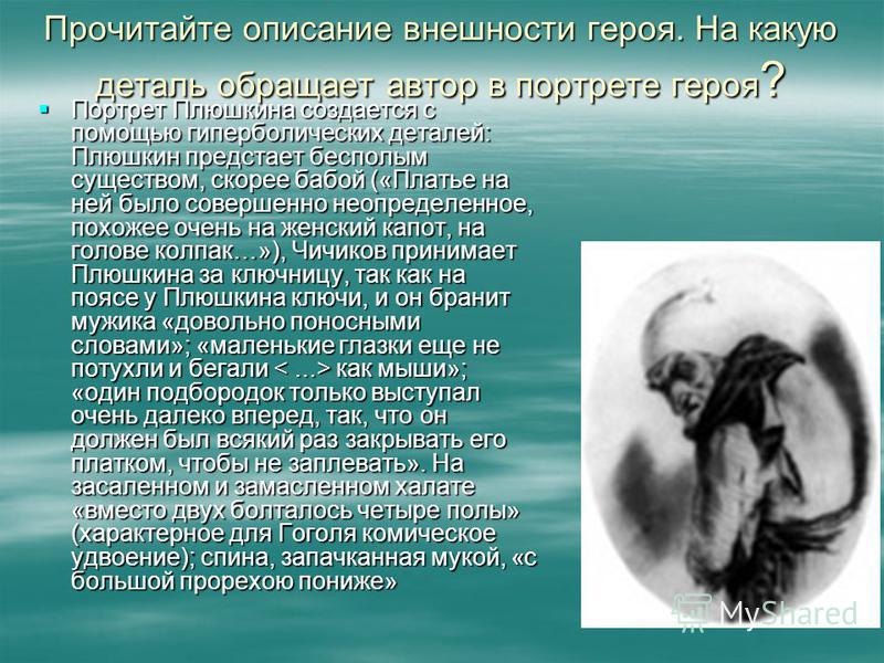 Портрет плюшкина в поэме мертвые души (описание внешности) гоголя